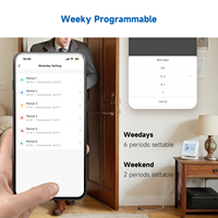 Termostato Inteligente WiFi para Caldera con Control Remoto RF, Programación de 7 Días y 6 Periodos, Control por Voz para Alexa y Google, Certificado CE RED EAC ROHS