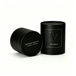 Luxury Matte <b>Black</b> Rigid Cardboard Round <b>Box</b> for Luxury Scented Candle Packaging Bespoke Logo Wholesale Price - Product Image 1