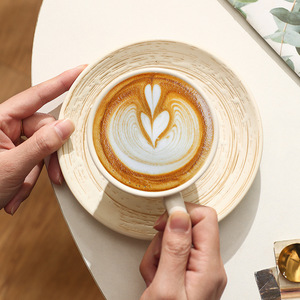 210ml di ceramica giapponese a strisce tazza per la colazione con piattino Set per il tè <span class=keywords><strong>e</strong></span> il <span class=keywords><strong>caffè</strong></span> in ufficio o pomeriggio ora del tè - Product Image 6