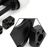 Kit de protection antichute CNC en aluminium anodisé noir pour moto, avec support décalé et patin Delrin, sans découpe