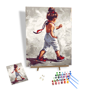 Venta caliente pintura por números Cool Girl Running 3D impresión pintura por números decoración del hogar regalos - Product Image 1