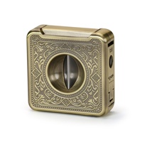 Accessoires de luxe pour cigares : Coupe-cigares en V rétro vintage en alliage de zinc, support multifonctionnel pour aiguille à perforer, ciseaux à cigares