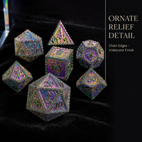 Nouvel ensemble de dés de jeu de rôle DND en métal, design épée creuse polyédrique D20, en métal, pour divertissement