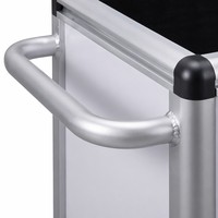 Chariot de retour de livres mobile en alliage d'aluminium robuste avec poignée en acier inoxydable, revêtement en feutre, écologique et résistant à la rouille pour bibliothèque