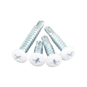 Tornillos Autoperforantes de Cabeza Plana Pintados de Blanco, de Acero al Carbono, M3.5-M4.8, Fijaciones para Aluminio y Chapa Metálica - Product Image 3