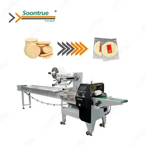 Full Automatic High Speed Flowpack Chocolate Donut Brownie Hotel Biscuit Horizontal Filling And Packaging Machine Manually