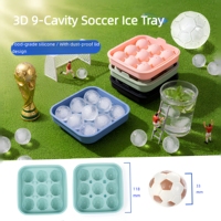 Moule à glaçons en silicone 3D en forme de ballon de football à 9 cavités, petit moule à glaçons pour whisky, cocktails et boissons, accessoires de bar