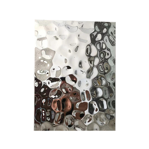 Panneau de décoration murale en métal coloré miroir 8K découpé au <span class=keywords><strong>laser</strong></span> personnalisé moderne, feuille d'acier inoxydable à effet d'ondulation d'eau - Product Image 1