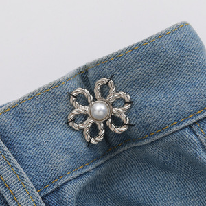 Fleur sans couture détachable taille corps ajustement serrer boucles réglage instantané <span class=keywords><strong>jean</strong></span> bouton broches pour pantalon - Product Image 5