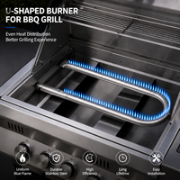 Tube de brûleur de four à gaz en acier inoxydable personnalisé de type U, pièces d'accessoires de cuisine pour four à pizza, barbecue, tuyau de brûleur de remplacement OEM