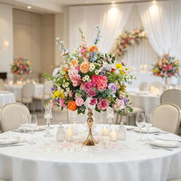 DKB Vente en gros de décorations florales de mariage, boule de fleurs artificielles colorées 5D, fleurs artificielles rose clair pour la décoration de table