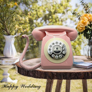 Téléphone filaire rétro direct usine, style ancien, pour mariage et fête, avec enregistrement de messages sur <span class=keywords><strong>carte</strong></span> et prise secteur - Product Image 2