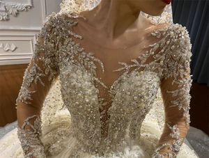 AL1812 Vestidos de <span class=keywords><strong>Novia</strong></span> Personalizados al por Mayor 2024, Vestidos Blancos para Mujer, Vestidos de <span class=keywords><strong>Novia</strong></span> de Lujo para Bodas Civiles - Product Image 3