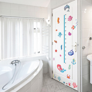 Trẻ Em Chiều Cao Sticker Undersea Nàng Tiên Cá Tường Decal Cho Phòng Trẻ Em Mẫu Giáo Lối Vào Cửa Trang Trí Chiều Cao Đo Cai Trị - Product Image 6