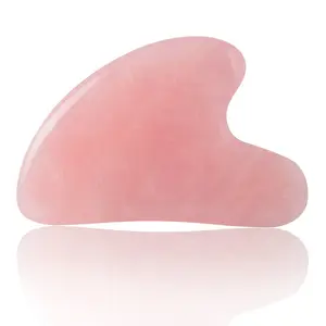 Самый популярный в форме сердца розовый кварц Gua Sha уход за кожей лица Массажер с логотипом на заказ розовый кристалл Нефритовый камень для лица Guasha Инструмент