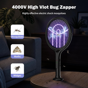 Matamoscas 2 en 1, 2800V, Eléctrico, Eliminador de Mosquitos, Lámpara de Mano Extraíble, Raqueta Matamoscas, Uso en Interiores y Exteriores - Product Image 3