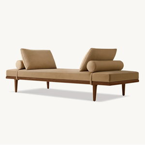 Sassanid OEM Premium American Walnut <b>Crafted</b> Gael Fabric Daybed - Product Image 1