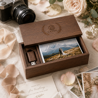 Boîte à album gravée artisanale en bois massif de qualité supérieure, écologique, avec logo personnalisé, pour la photographie de mariage, souvenir, rangement