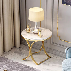 SUKE a buon mercato in acciaio inox Base bianco marmo <span class=keywords><strong>tavolo</strong></span> da caffè <span class=keywords><strong>50x50</strong></span> mobili angolo tavolino per la vendita - Product Image 3