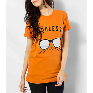 Camisetas de algodón de manga corta con cuello redondo para mujer, material de alta calidad, servicio de impresión personalizado, informal - Product Image 5