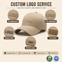 Casquette de baseball en sergé de coton beige avec logo personnalisé, 6 panneaux, réglable, brodée, unisexe, style vintage, vente en gros, OEM, faible MOQ