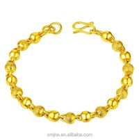 Bracelet plaqué or pour femme, style Dubaï, avec motifs floraux fins et colorés, inaltérables