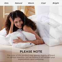 Couette matelassée 100% polyester, imitation duvet, taille King, toutes saisons, douce, pour femmes/hommes, blanche