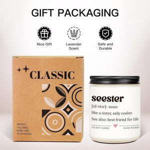 Bougie parfumée à la lavande personnalisée de qualité supérieure, ensemble cadeau en cire de soja en gros pour mariage, Noël, aromathérapie, décoration de la maison - Product Image 4
