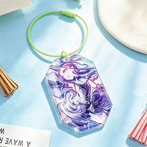 Clear Transparent Custom Gemstone Acrylic <strong>Keychain</strong> 2 Layers Double-sides diamond Cutting 8mm Thick Charm for Bags Pendant - Product Image 2