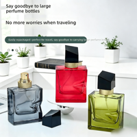 Flacon de parfum/cosmétique en verre coloré de 30 ml, tête de pulvérisation carrée à baïonnette, échantillon de voyage de petite capacité, portable, personnalisable