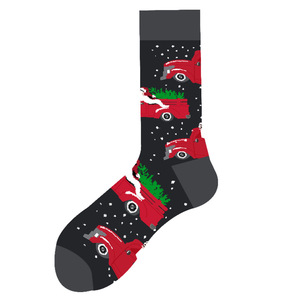 Calcetines Navideños Unisex al por Mayor, Calcetines de Algodón Tejidos Personalizados con Diseño Novedoso de Santa Claus - Product Image 3