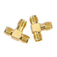 Conector SMA-KKK de tres puertos, conector de antena macho, orificio interno roscado externo hembra de tres puertos, conector adaptador