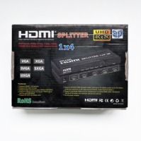 Divisor HDMI 4Kx2K UHD 1x4, 1 Entrada 4 Salidas, Divisor de Audio y Video HDMI 1.4 3D para HDTV, DVD, PS3, TV, Monitor