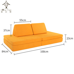 Children's Play <b>Sofa</b> Combination Soft <b>Folding</b> Sponge Mat Orange 2 To 4 Years Unisex Brain Boosting - Product Image 2