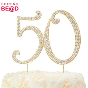 Strass 50 Cake Topper voor 50th Verjaardag/Anniversary Party decoratie