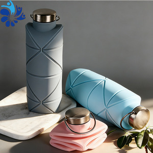 Botella de agua plegable de silicona, 1000Ml, portátil, para acampar al aire libre, senderismo, viajes, taza para beber, Unisex - Product Image 4