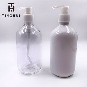 Envases Vacíos de 8 oz para Crema, Botellas de Vidrio con Bomba Dosificadora de Bambú, Color Blanco Ámbar, para Cosméticos, Lociones, Champú, con Tapa de Bambú - Product Image 1