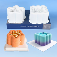 Moule à gâteau personnalisable Candyer en silicone, formes cœur, rond et carré, antiadhésif platine LFGB, sans BPA, pour mousses, vente en gros
