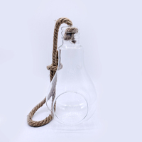 Globe de plante suspendu en verre transparent rond d'intérieur, sphère, boule, terrarium avec support en métal, vente en gros