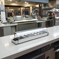 Bain-marie électrique commercial 8L en acier inoxydable argenté 1200W, chauffe-plats de table pour restaurants, hôtels et traiteurs