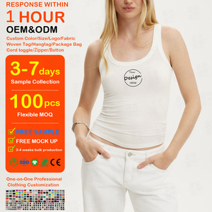 Bulk Custom High Quality <b>Sequins</b> Embroidery U-Neck Slim Fit Tank High Elastic Casual Solid Color Ribbed Tank <b>Top</b> Women - Product Image 1