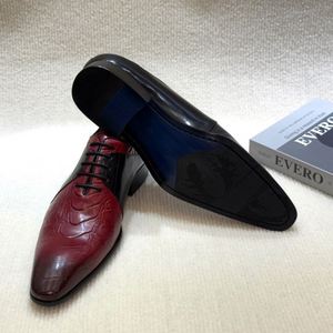 Zapatos Oxford de Hombre, Hechos a Mano, con Estampado Floral, de Cuero Genuino, con Cordones, Ligeros, Formales, para Negocios, Otoño, Impermeables - Product Image 1