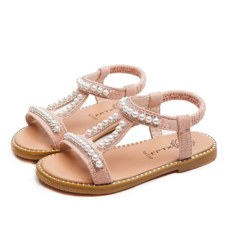 Prinzessinnen-Mädchen-Sandalen weiches Boden Babysandalen elegante modische offene Zehenfreizeitschuhe Kinderschuhe