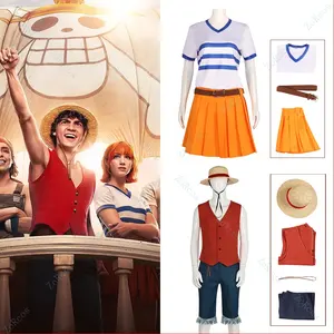 Anime One Piece monkey d. Luffy cosplay costume male female halloween  carnival party show uniforms complete sets