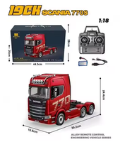 Camión Tractor RC HUINA 1501+1502 770S V8 en Oferta, 2.4GHZ 4CH Escala 1/18, Material Plástico con Luz y Sonido, Regalo para Niños