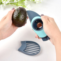 Coupe-avocat manuel multifonction 3-en-1 écologique en plastique, couteau à fruits, éplucheur et dénoyauteur de cuisine, vente en gros