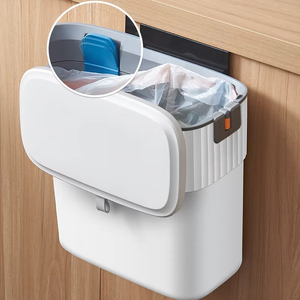 <span class=keywords><strong>Cubo</strong></span> de <span class=keywords><strong>basura</strong></span> colgante rectangular ABS + PP de 7L y 9L con tapa abatible para cocina o dormitorio, <span class=keywords><strong>cubo</strong></span> de <span class=keywords><strong>basura</strong></span> tipo prensado - Product Image 2