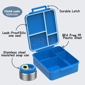 Boîte à lunch scolaire mignonne AOHEA avec ensemble de récipients alimentaires, boîte bento anti-fuite, couverts, sans BPA, compatible micro-ondes - Product Image 5