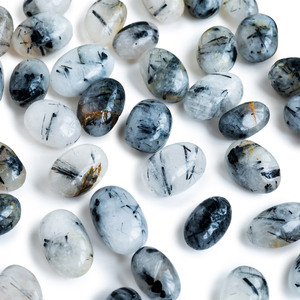 Pierre de poche en quartz de tourmaline <span class=keywords><strong>noire</strong></span> cristalline de haute qualité, pierre naturelle roulée, pierre de guérison, vente chaude de l'usine Yinglai - Product Image 1