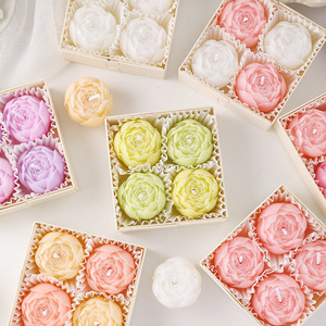 4pcs Scented <b>Candle</b> <b>Gift</b> Box <b>Set</b> Peony Rose Aromatherapy Wedding Favors Holiday <b>Gifts</b> Anniversary Present Luxury Home Decor - Product Image 2